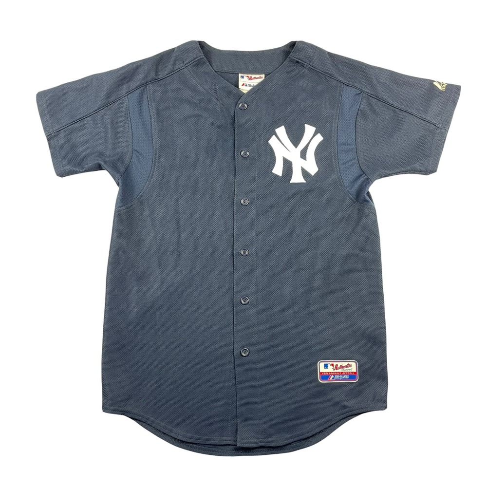 Vintage 90s New York Yankees Majestic Stitched Jersey Navy USA Youth XL Rare